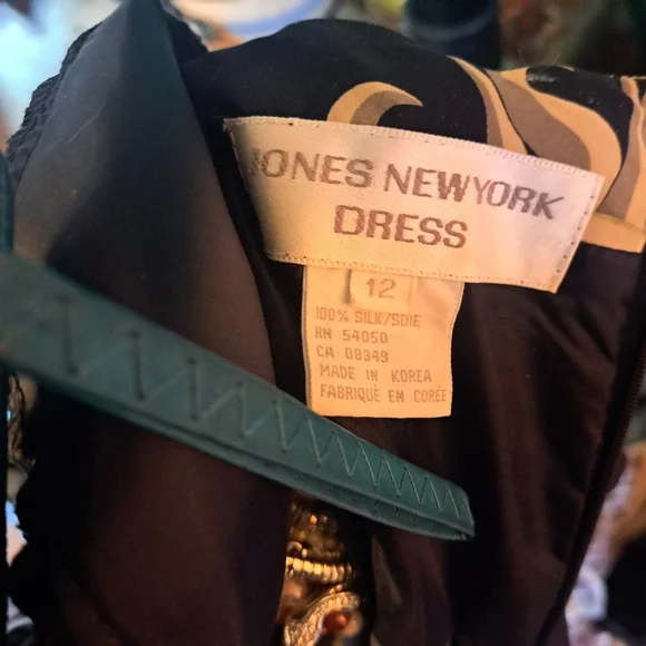 Vintage celestial/astrological silk dress, sz 12 - Picture 2 of 5